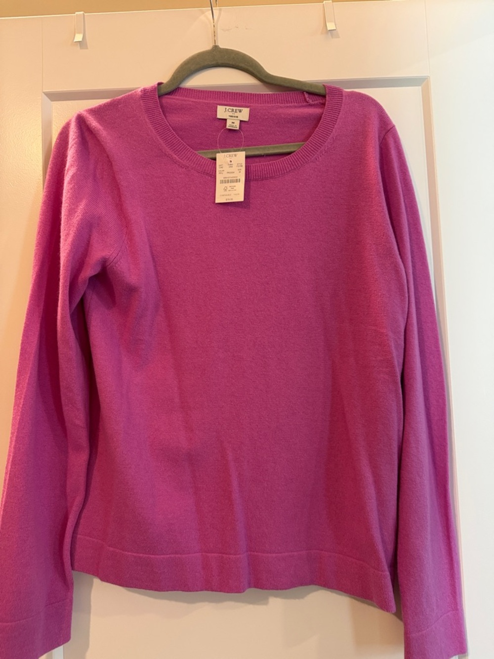 NWT J.Crew Teddie Sweater Size S in Magenta